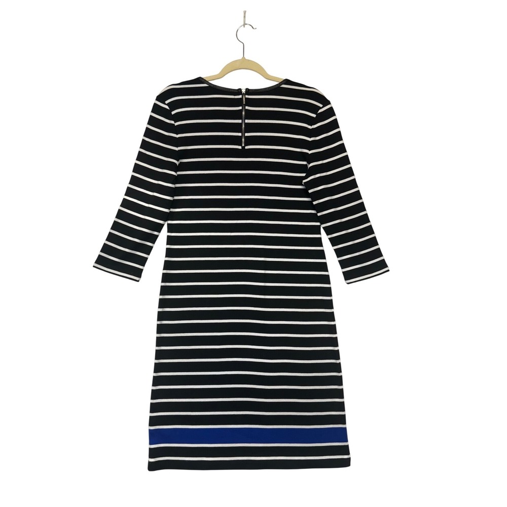 Lauren Ralph Lauren Striped Sheath Dress Faux Leather Nautical Professional M - Picture 4 of 8